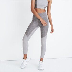 Outdoor Voices Size XS Gray Dove Ash Colorblock Athletic Warmup 3/4 Leggings